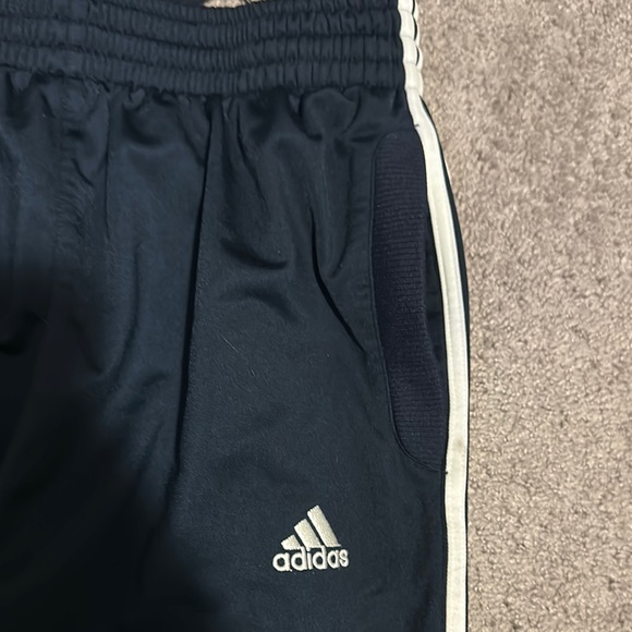 Adidas Mens White 3 Stripe Activewear Athletic Track Pants Blue Size M - Picture 3 of 5